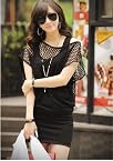 Elegant Fashion Women Hollow-out False Two-piece Dress