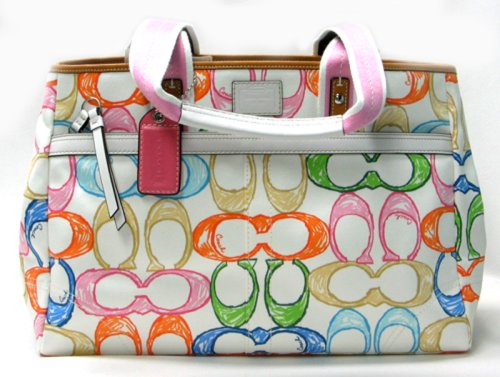 COACH HAMPTONS SCRIBBLE LARGE BABY/BUSINESS/SHOPPING TOTE 11674