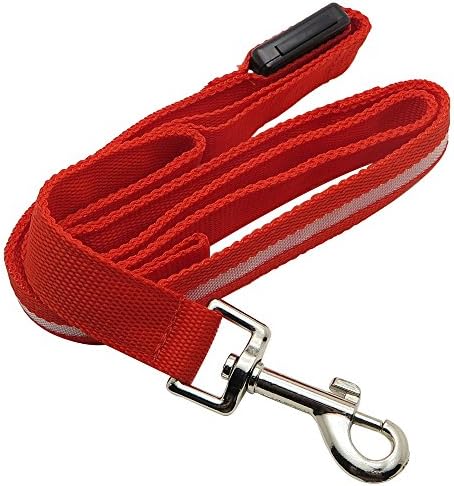 Mountain Web(TM) Running Dog Pet LED Rainbow Hauling Cable Leads Collars Dog Traction Belt Dog Traction Rope (Red)