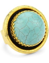 Azaara "Hot Rocks" Turquoise Globe Ring, Size 7