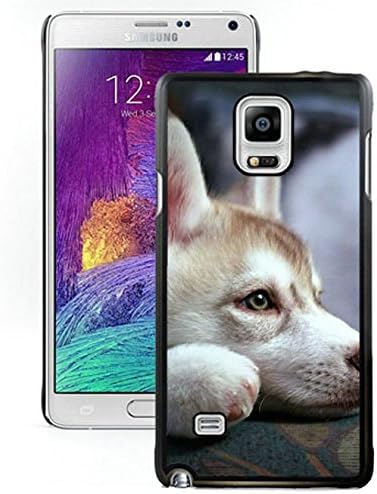 Hard Plastic Phone Case Cover with Puppy Husky Sadness Suspense Loyalty Face for Samsung Galaxy Note 4