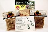 Sprout Sack Combo Pack - Easy Indoor / Outdoor Sprouting Bag - Includes Sprouter Cloth Bag, Certified Organic Seed: 8 Oz. Of Mung Bean Sprout Seed, Plus 8 Oz. Of Green Pea Sprout Seeds. Excellent for Growing Sprouts At Home, Hiking, Camping. Soak Seed in Bag, Hang to Grow. Perfect for Growing Larger Sprouts.