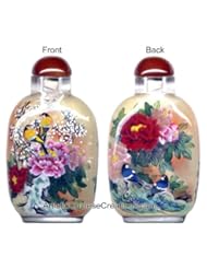 Chinese Collectibles / Chinese Inside Painted Snuff Bottle - Happy Couple / Birds & Flowers