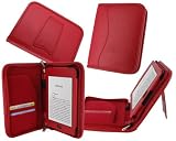 rooCASE Executive Leather Portfolio (Red) Case Cover with Portrait / Landscape Stand for for Amazon Kindle Touch 6-Inch Wi-FI / 3G (Latest Model Kindle 4)