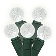 Set of 35 LED Pure White G12 Berry Christmas Lights - Green Wire