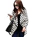 Cocobla Womens Casual Boyfriend Stripe Irregular Thin Cardigan Autumn Sweater