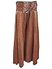 Brown Vintage Sari Silky Maxi Skirt Flowy Harem Pants