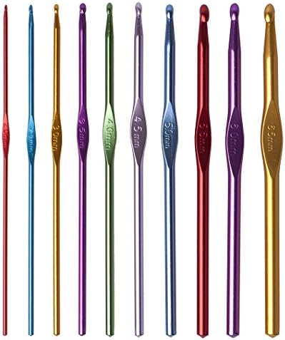 Castleca 22pcs All Mixed Aluminum Crochet Hooks Needles 0.6-6.5mm Set Yarn Knitting Kit