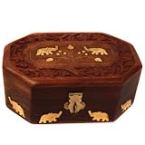 Boîte en bois - Grande Taille - Motifs éléphants