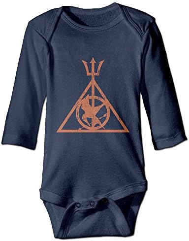 Kids BabyThe Deathly Hallows Long Sleeve Romper Navy