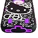 Hello Kitty Hybrid Case for iPhone 4 4G 4S Purple High Impact Cute Bow Cover + Free Front/Back Screen Protector & Stylus