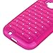 Moto E Case, MP-Mall Moto E 2nd Gen (2015) Studded Rhinestone Crystal Bling Dual Layer Hybrid Defender Armor Case Cover for Moto E 2nd Generation with Stylus (Hot Pink)