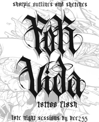 FOR VIDA Sharpie Outline & Sketches Design Tattoo Flash Book Supply 30-Pages