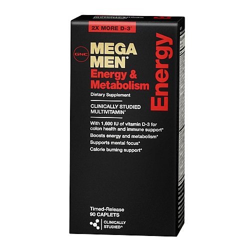 GNC MEGA MEN Energy & Metabolism 90 Caplets Multivitamin (Pack of 3