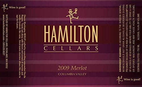 2009 Hamilton Cellars Merlot 750 mL Red Wine