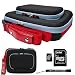 Black Red Ultimate Smart Travel Organizer Hard Nylon Durable Cover Carrying Cube Case // Airport Check-Point-Friendly // For Acer Aspire One D150d Netbook Notebook 10.1 Inch Screen + Includes a 4GB Micro SD Card with SD Adaptor