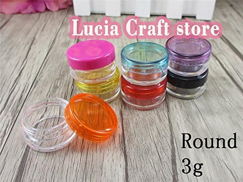 12pcs Random Color Mini Makeup Cream Container Portable Cosmetic Empty Jar Screw Eyeshadow Storage (Round 3g)