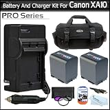 2 Pack Battery And Charger Bundle For Canon XA10 Professional Camcorder Includes 2 Extended (2100Mah) Replacement BP-819 Batteries + AC/DC Travel Charger + Deluxe Pro Carrying Case + 3pc (UV-CPL-FLD) High Res. Filter Kit + Mini HDMI Cable + More