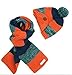 Freedi Winter Kids Boys Knitted Woolen Stripe Hat and Scarf Set Wcn541 Orange