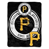 MLB Pittsburgh Pirates 46-Inch by 60-Inch Micro Raschel Plush Blanket "Trip Play" Design