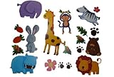 Produkt-Bild: 20 tlg. Set Wandtattoo / Fensterbilder selbstklebend Affe Giraffe Nilpferd Hase B&auml;r Elefant Zootiere L&ouml;we Blumen Zabra Tattoo Zimmer Kinderzimmer Kinder Kind Baby gelb Deko Dekoration Bilder Tier Tiere Fenstersticker Wandsticker Sticker Fensterbild