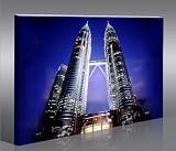 Petronas Towers Kuala Lumpur 100 x 65 * Tableau sur Toile avec Cadre en Bois Poster Tableaux Image du produit
