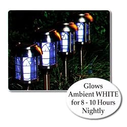 SUNergy Arch Inlay Solar LED Garden Yard Accent Lights Pewter (4) NEW