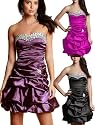 Fashion Victim, schulterfreies Abendkleid mit strassbesetztem Ausschnitt