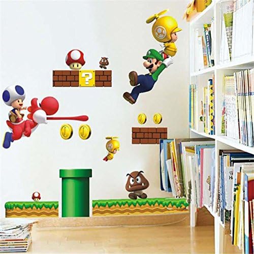sticker wall decorative Super Mario! DIY Home Decor Children Wall Stickers For Kids Rooms Cartoon Wallpaper