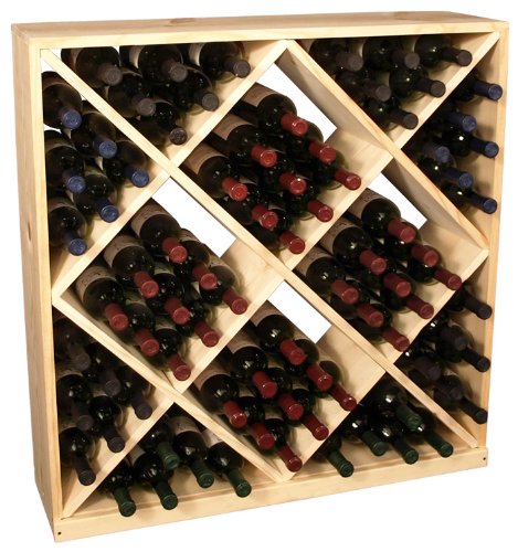 82 Bottle Solid Diamond Cube Wine Rack (Ponderosa Pine)
