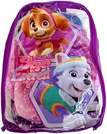 Sand Box Beach Toys Set of 6 with Waterproof Plastic Zippered Backpack (Paw Patrol Pink)