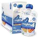 Plum Organics Mighty 4 Essential Nutrition Blend Pouch, Sweet Potato, Blueberry, Millet and Greek Yogurt, 4 Ounce (Pack of 12)