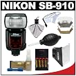 Nikon SB-910 AF Speedlight Flash with Batteries & Charger + Softbox + Reflector + Cleaning Kit for D3100, D5100, D7000, D700, D3s, D3x Digital SLR Cameras