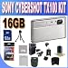 Sony Cyber-Shot DSC-TX100V 16.2 MP Exmor R CMOS Digital Still Camera with 3.5-inch OLED Touchscreen, 3D Sweep Panorama and Full HD 1080/60p Video (Silver)+ 16GB SDHC Memory + Extra Extended Life Battery + Ac/Dc Charger + SDHC Card Reader + Memory Card Wallet + Shock Proof Case w/Strap + MicroFiber Cleaning Cloth + Mini Tripod + Accessory Saver Bundle!