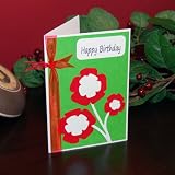 Handmade Three Flowers Birthday Card