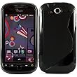 Black Protective Dual Texture Fusion Rubberized Silicone Skin Cover Case for HTC T Mobile MyTouch 4G