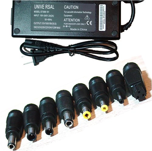 120W Universal Laptop AC Power Supply for IBM DELL HP/Compaq SAMSUNG SONY TOSHIBA ACER FUJITSU ASUS AMS AVERATEC Compaq Gateway HP NEC Panasonic Sharp Dynabook Winbook laptops (output support:15 Volts,16 Volts,18 Volts, 19 Volts,