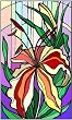 Red & White Stargazer Lily Flower - Etched Vinyl Stained Glass Film, Static Cling Window Decal