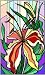 Red & White Stargazer Lily Flower - Etched Vinyl Stained Glass Film, Static Cling Window Decal