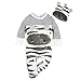 Big Elephant Baby Boys 2 Pcs Pajama Romper Sets with Hat Grey E14