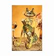 16" Hand Sculpted Steel Kitty Cat Wine Bottle Holder Table Top Figure