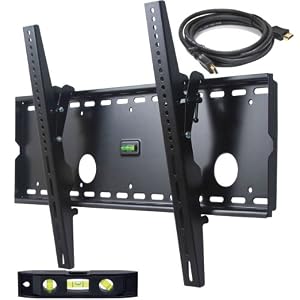 VideoSecu Tilt TV Wall Mount for Most 32"-65" LCD LED Plasma TV Flat Screen, Sturdy Steel Wall Plate Free HDMI Cable and 6" Bubble Level M43 from Videosecu