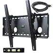 VideoSecu Tilt TV Wall Mount for Most 32-60 LCD LED Plasma TV Flat Screen, Sturdy Steel Wall Plate Free HDMI Cable and 6 Bubble Level M43