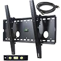 VideoSecu Tilt TV Wall Mount for Most 32"-60" LCD LED Plasma TV Flat Screen, Sturdy Steel Wall Plate Free HDMI Cable and 6" Bubble Level M43