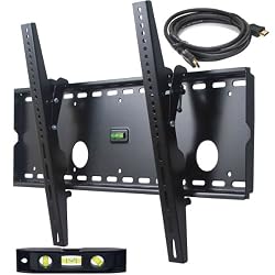VideoSecu Tilt TV Wall Mount for Most 32"-60" LCD LED Plasma TV Flat Screen, Sturdy Steel Wall Plate Free HDMI Cable and 6" Bubble Level M43