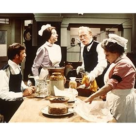 ANGELA BADDELEY AS MRS. KATE BRIDGES, COOK, JEAN MARSH AS ROSE BUCK, HOUSEMAID, CHRISTOPHER BEENY AS EDWARD BARNES, FOOTMAN, GORDON JACKSON AS MR. ANGUS HUDSON, BUTLER FROM UPSTAIRS, DOWNSTAIRS #1 - COLOUR Movie Photo - (4 Different Photograph & POSTER Sizes Available)