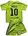 2014/2015 FC BARCELONA THIRD LIME GREEN LIONEL MESSI (10) FOOTBALL SOCCER KIDS JERSEY & SHORT