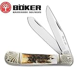 Boker Double Tree Folding Knife Trapper Stag