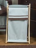 Baby and Kids Clothes Blue and Brown Hotel Laundry Hamper by JoJo