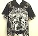 Dragonfly Clothing The Rising Shirt Black & White Skeleton on Motorcycle Shirt Med. - 3XL